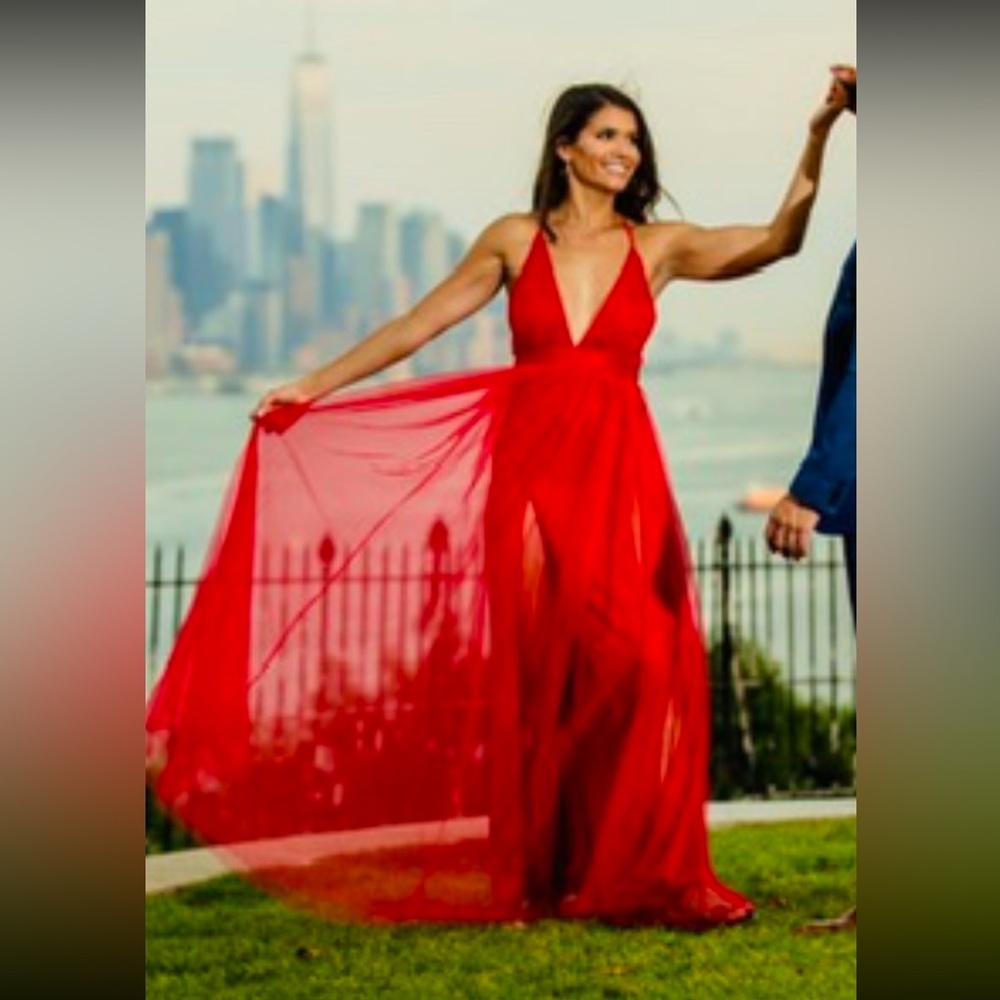 Formal red maxi dress